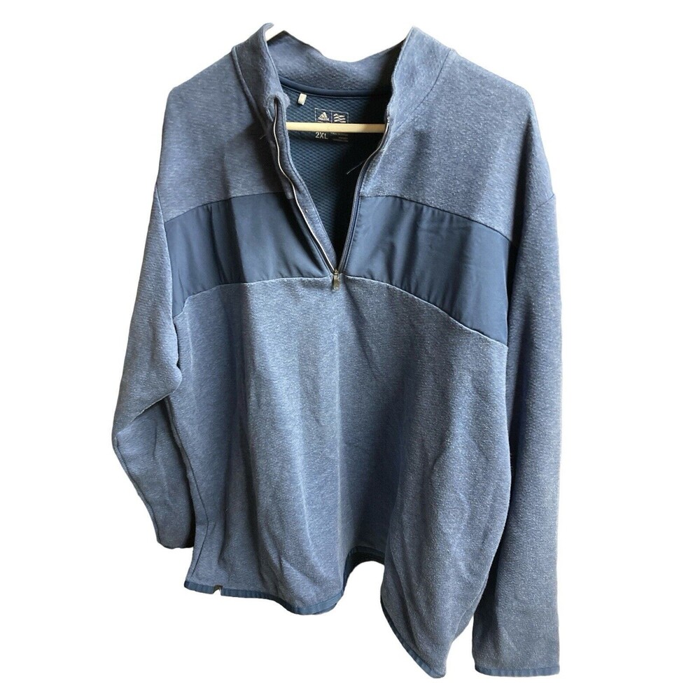 Golf Adidas Blue Pullover Men's 1/4 Zippe Jacket RN# 88387